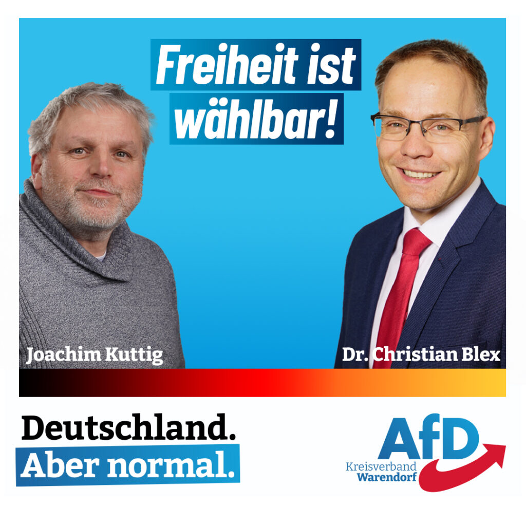 Der AfD Kreisverband Warendorf zieht mit Dr. Christian Blex und Joachim Kuttig in den Landtagswahlkampf